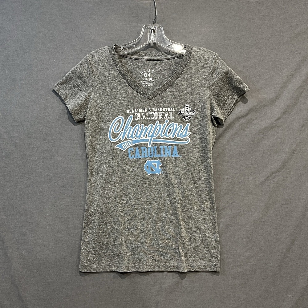 North Carolina Tar Heels Basketball Shirt Women's M Gray 2017 National Champions